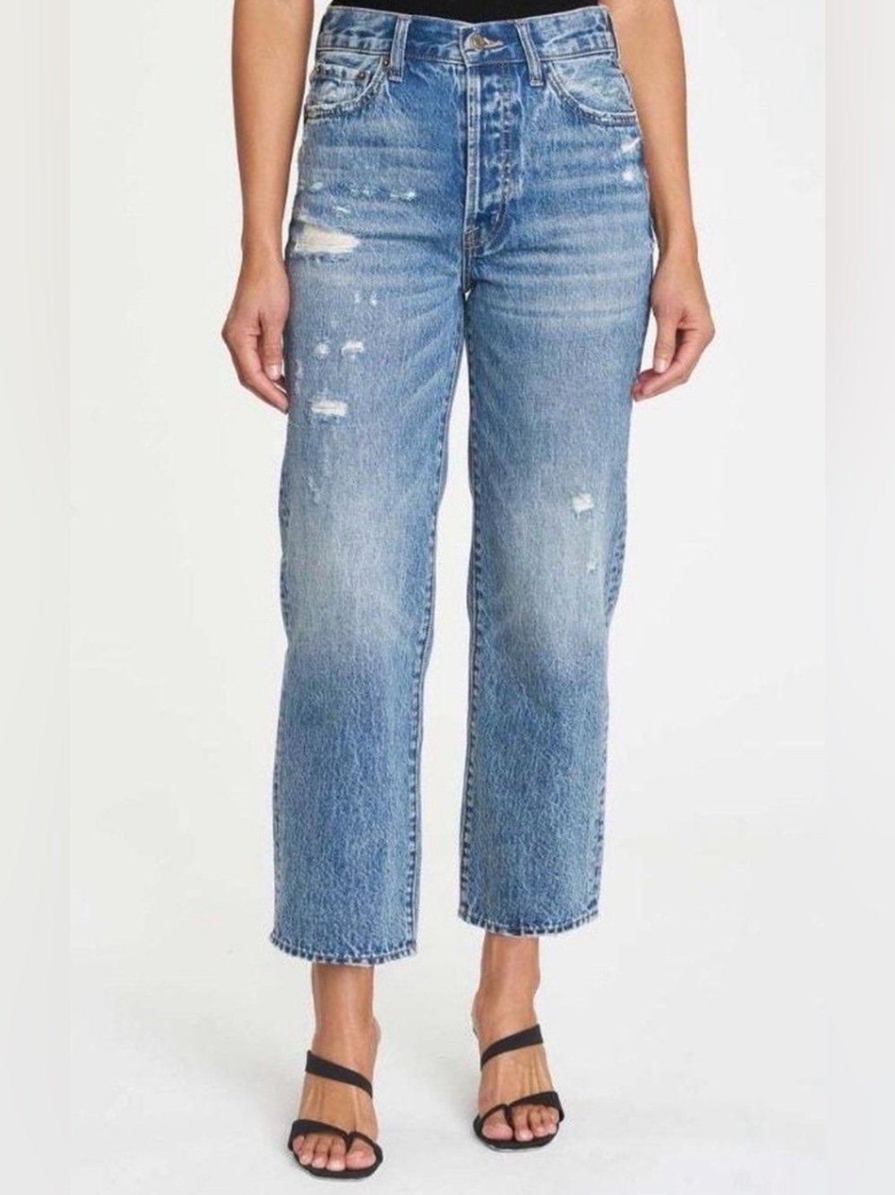Pistola Cassie High Rise Straight Crop
Distressed Jeans size 25